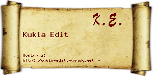 Kukla Edit névjegykártya